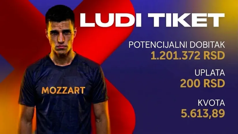 LUDI TIKET (-), ponedeljak, 1.201.372 dinara: Izraelci mu raspršili milionerski san