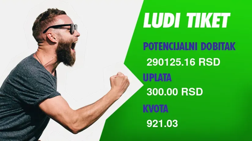 LUDI TIKET, sreda, 290.125 dinara: Zvezda gubi, a Zrenjanincu se pune džepovi!