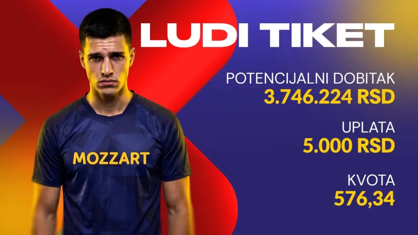LUDI TIKET (-), ponedeljak, 3.746.224 dinara: Mozzart relax reagovao i doneo utehu