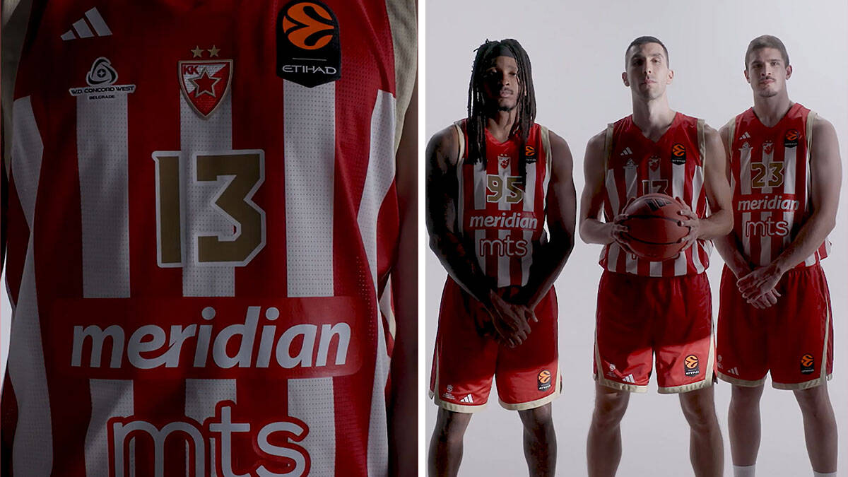 KK Crvena zvezda predstavila nove dresove: Zlati detalji, prepoznatljive pruge i jedna velika novina