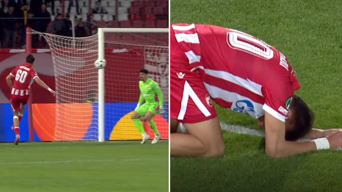 Gaštarov dao autogol i kleknuo od šoka: Golman Zvezde odmah pritrčao da ga teši