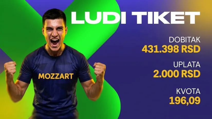 LUDI TIKET, četvrtak, 431.398 dinara: Goleade nasušne