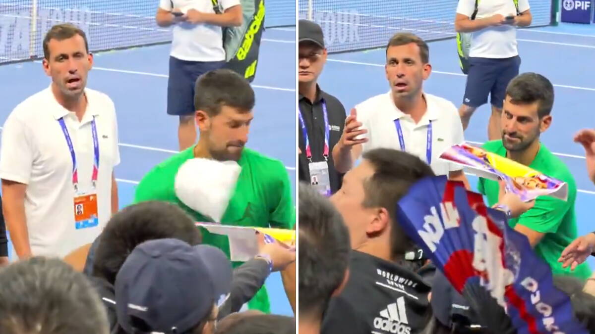 Novak Đoković pogođen u lice: Užasna scena u Kini dok je delio autograme