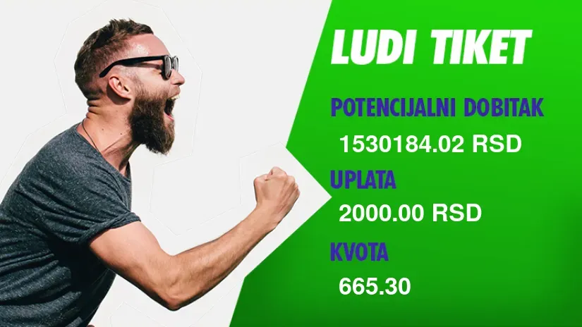 LUDI TIKET, ponedeljak, 1.530.184 dinara: Kraljevčanin je prešao igricu