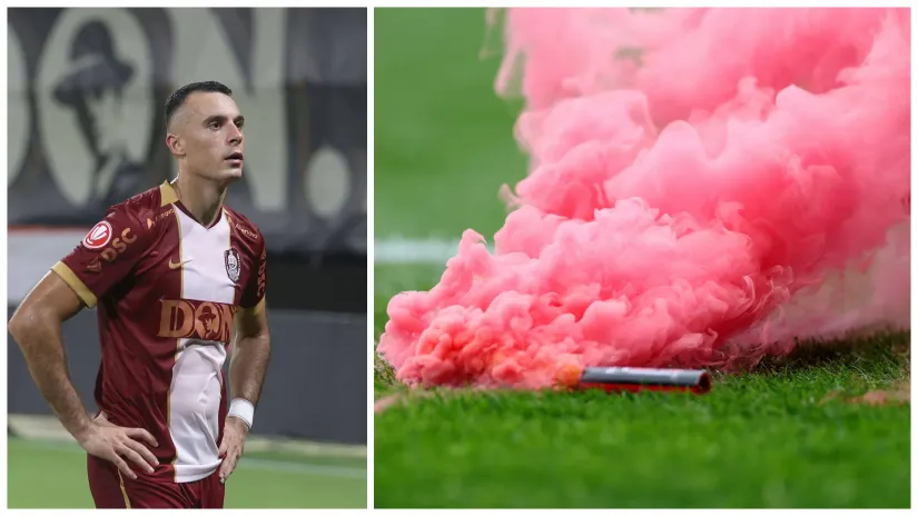 Stefan Dražić sa bakljom na terenu, ali je Kluž brzo ostao bez "plamena" u derbiju