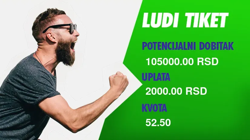 LUDI TIKET, nedelja, 105.000 dinara: Mundijal je tu da se napravi lova
