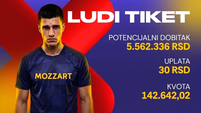 LUDI TIKET (-), utorak, 5.562.336 dinara: A, tako je dobro počelo...